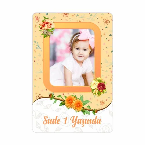 Çiçek Temalı Doğum Günü Magneti